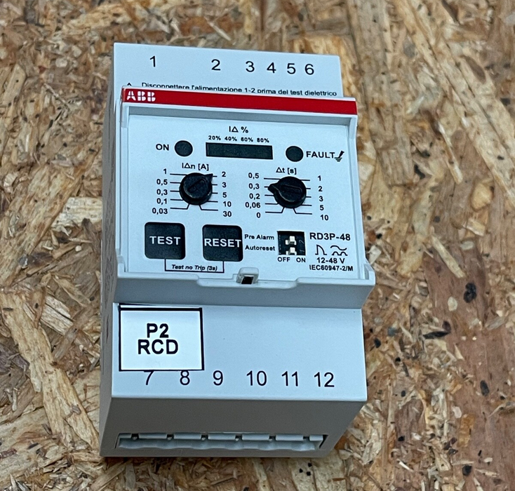 ABB – RD3P‑48 – Residual Current Monitoring Relay, 12–48 V AC/DC
