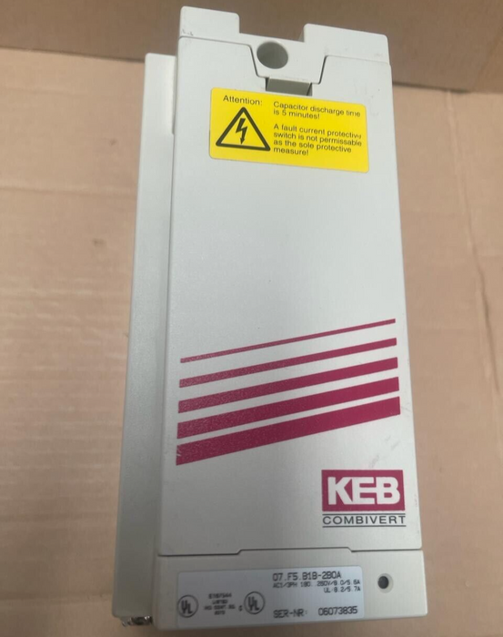 KEB COMBIVERT F5 - 07.F5.B1B-2B0A - VFD 180...260V - 1,6KVA / 0,75kW