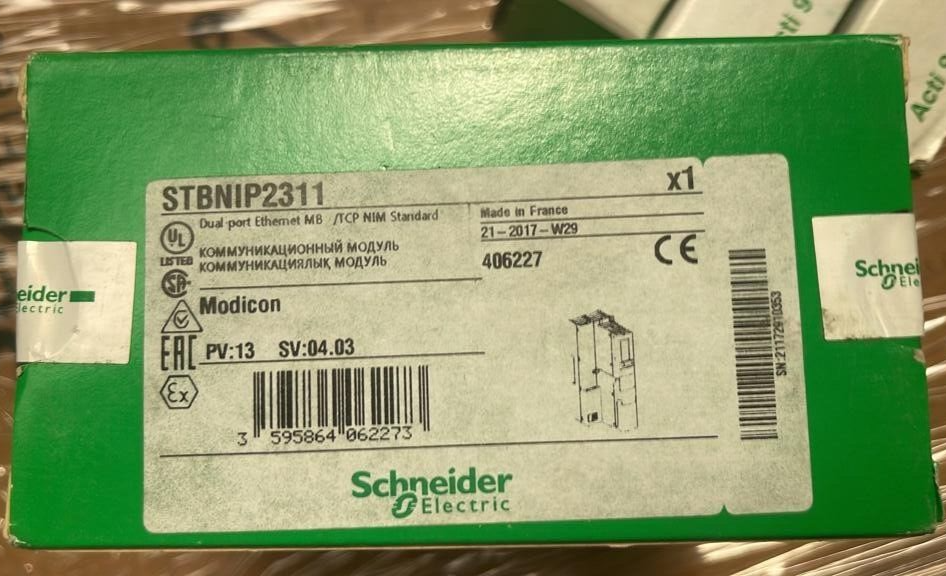 Schneider Electric, STBNIP2311, Modicon Dual port Ethernet MB /TCP NIM Stabdard