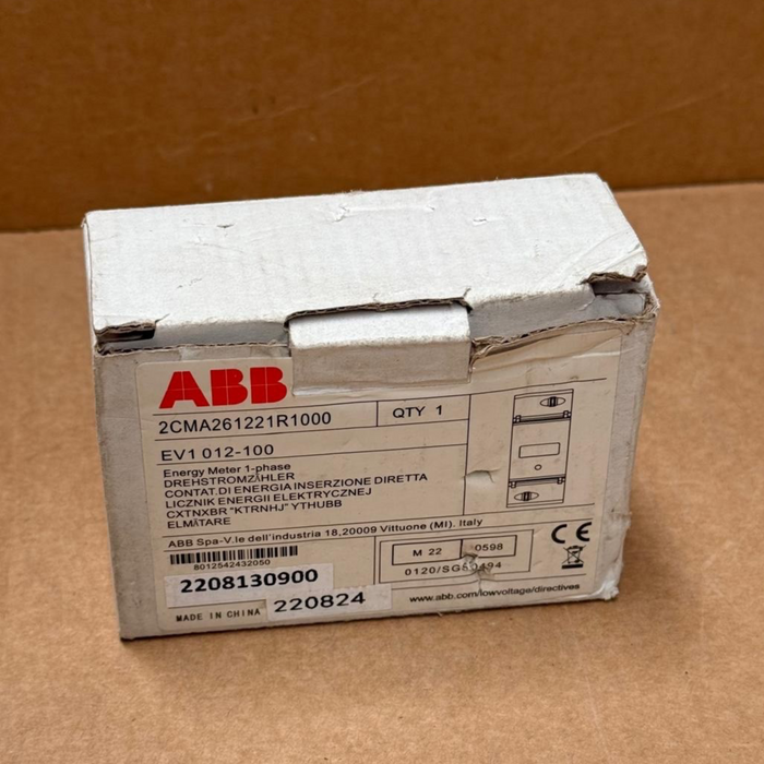 ABB – 2CMA261221R1000 (EV1 012‑100) – 1-Phase Kilowatt-Hour Energy Meter