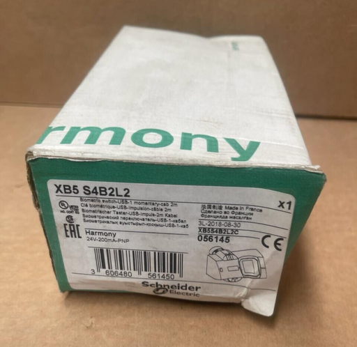Schneider Electric Harmony  XB5 S4B2L2 Biometric Switch-USB-1 Momentary-Cable 2m