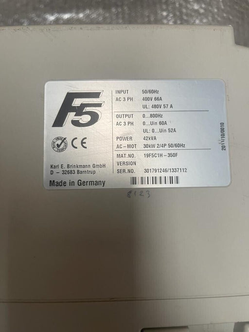 KEB Combivert F5 19F5C1H-350F AC Speed Drive 30kW - 2873 Hour Runtime