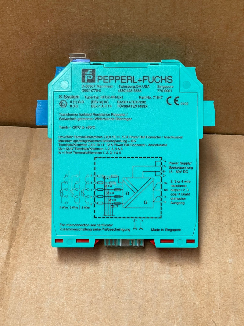 Pepperl+Fuchs – KFD2‑RR‑Ex1 (71847) – 1‑Channel Temperature/Resistance Repeater