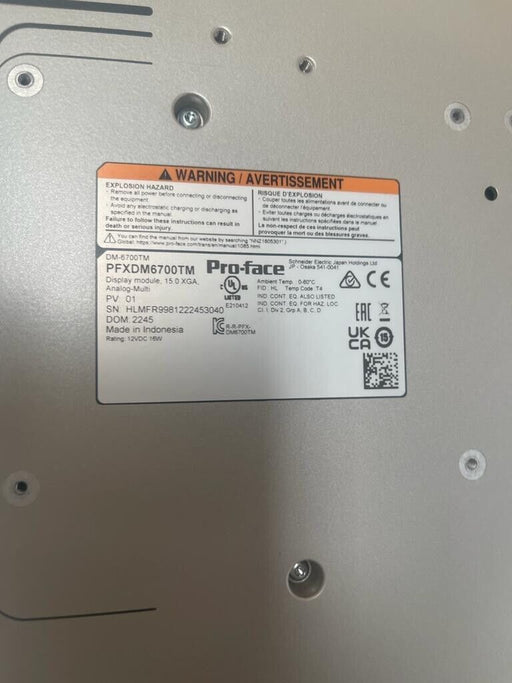 Pro-Face PS6000 PFXP6C7D0N104NCN00 with PFXDM6700TM Display Win10 15" 4GB M.2