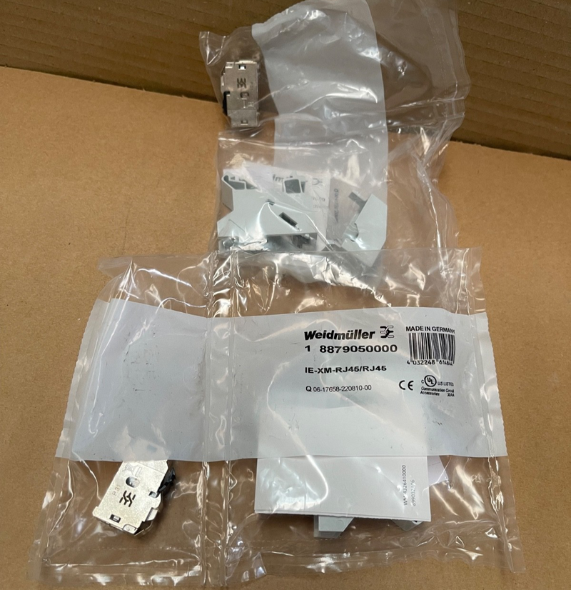 Weidmüller – 8879050000 – IE‑XM‑RJ45/RJ45 Cat 6A DIN‑Rail RJ45 Coupler