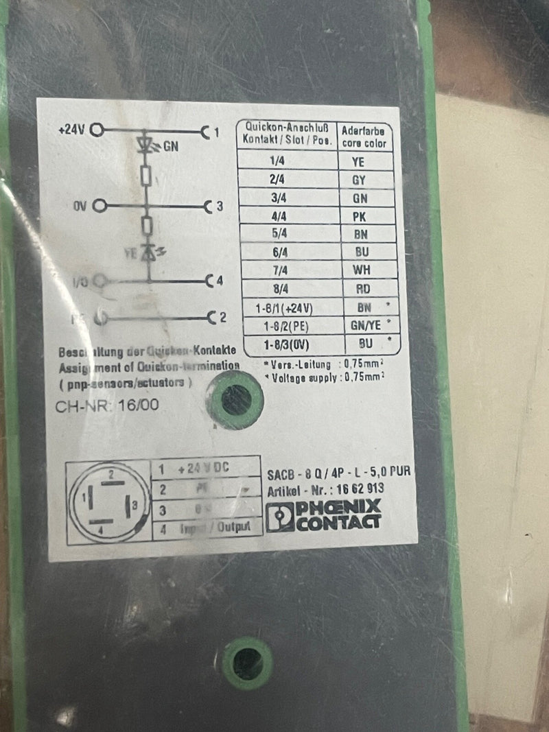 Phoenix Contact - 1662913 - 8-Port Sensor/Actuator Base with Cable