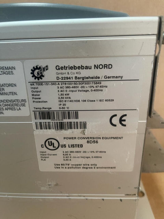 Getriebebau NORDAC - SK 700E-151-340-A - AC Speed Drive 1.5kW 380-460V