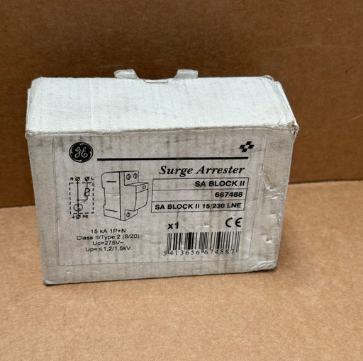 GE – 667488 (SA Block II 15/230 LNE) – 2‑Pole DIN‑Rail Surge Protector