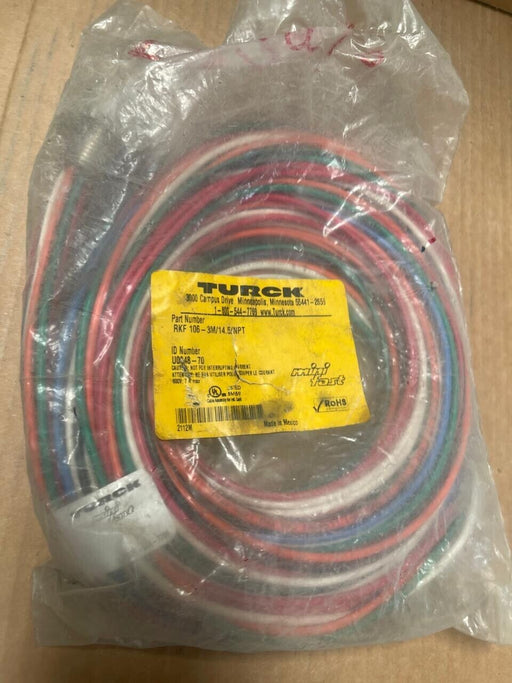 Turck - RKF 106-3M/14.5/NPT - 10-Pin Minifast Female Receptacle, 3m Cable, NPT M