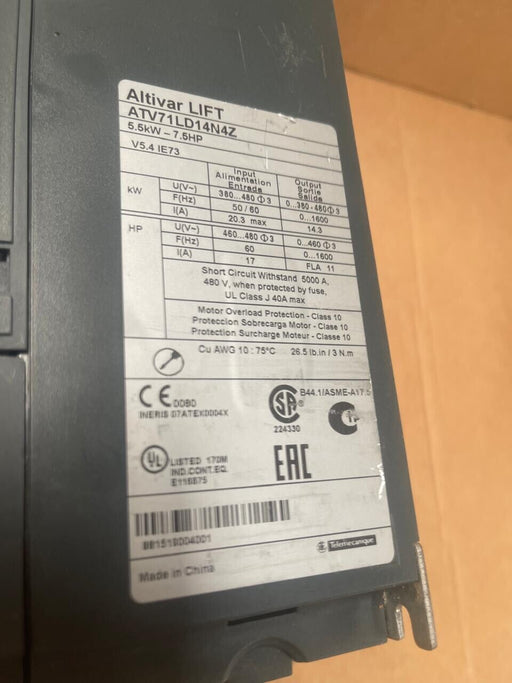 Schneider Electric - ATV71LD14N4Z - Altivar Lift Variable Speed Drive, 5.5 kW, 3