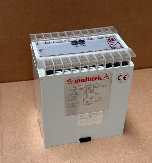 Multitek – M100‑WA5 – 3‑Phase 4‑Wire Unbalanced Watt Transducer, 0–20mA / 0–10V