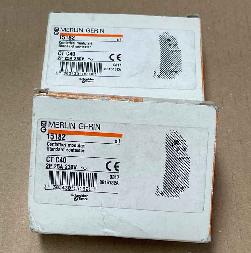 Merlin Gerin Contactor – 15182 CTC40 2P 25 A 230 V AC Coil