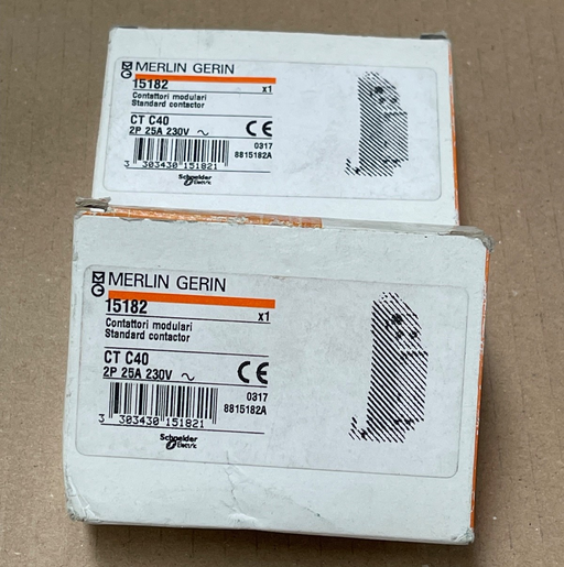 Merlin Gerin Contactor – 15182 CTC40 2P 25 A 230 V AC Coil