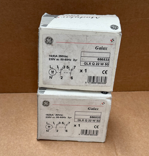 GE – GALAX GLX Q 22 W 50 (686533) – 7×24h Digital DIN‑Rail Timer, 16 A, 230 VAC