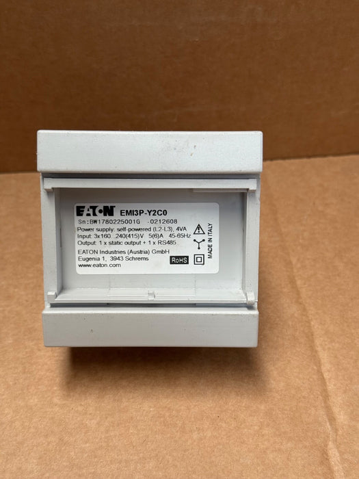 Eaton – EMI3P‑Y2C0 – 3‑Phase DIN‑Rail Energy Meter, Modbus RTU, CT Input