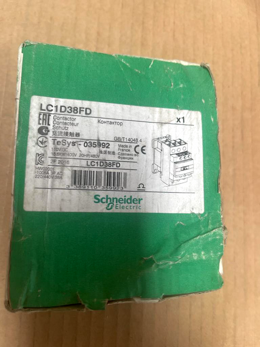 Schneider Electric TeSys LC1D38FD 3P(3NO), AC-3/AC-3e,  =440V, 38A, 110V DC coil