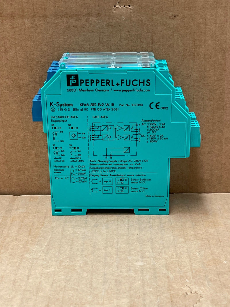 Pepperl+Fuchs – KFA6‑SR2‑Ex2.W.IR (107093) – 2‑Channel Isolated Switch Amplifier