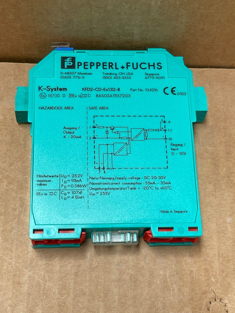 Pepperl+Fuchs – KFD2‑CD‑Ex1.32‑8 (104216) – 1‑Channel Analog Barrier