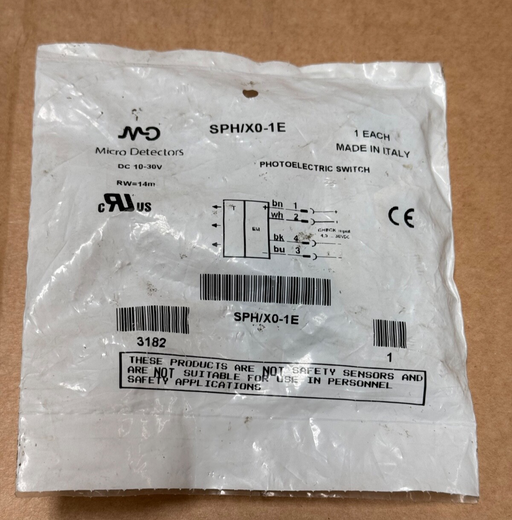 Micro Detectors – SPH/X0‑1E – M18 Axial Photoelectric Sensor Emitter