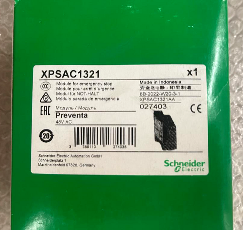 Schneider Electric Preventa XPSAC1321 Module for Emergency Stop