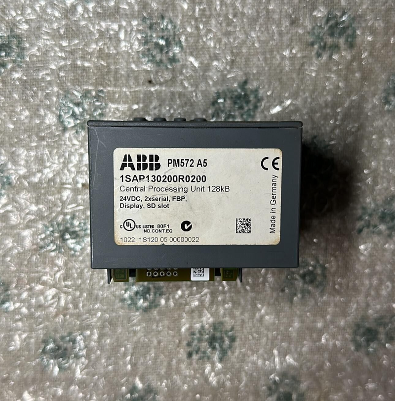 ABB, 1SAP130200R0200, PM572 A5, Central Processing Unit CPU 128kB 24VDC