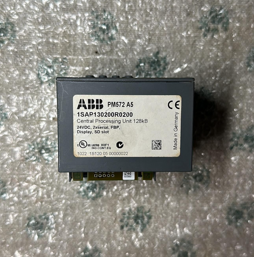 ABB, 1SAP130200R0200, PM572 A5, Central Processing Unit CPU 128kB 24VDC
