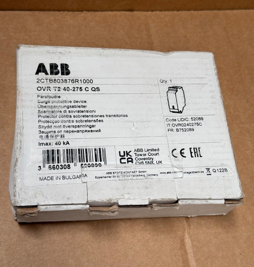 ABB – 2CTB803876R1000 (OVR T2 40‑275 C QS) – 1‑Pole Type 2 Surge Protective Dev.