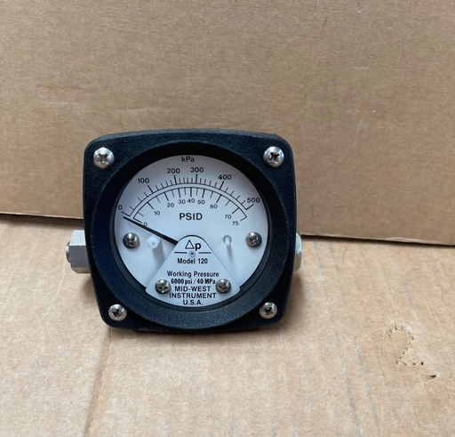Mid‑West Instrument – 120SA‑10‑00 – Differential Pressure Gauge / Switch 6000 ps