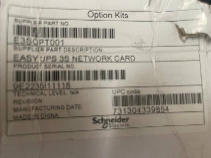 Schneider Electric E3SOPT001 EASY UPS 3S NETWORK CARD