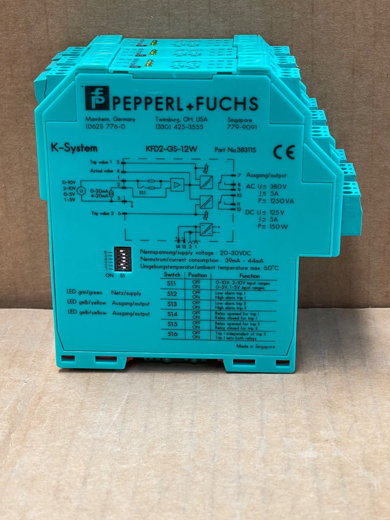 Pepperl+Fuchs – KFD2‑GS‑1.2W (38311S) – Current/Voltage Trip‑Value Signal