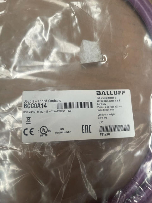 BALLUFF - BCC0A14 - BCC M415-M412-3B-329-PS72N1-020 - Double - Ended Cordsets