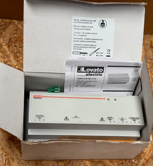 Lovato Electric – PMVFUPS01 – 230 VAC DIN‑Rail Backup Power Supply 200 Ws, 250VA