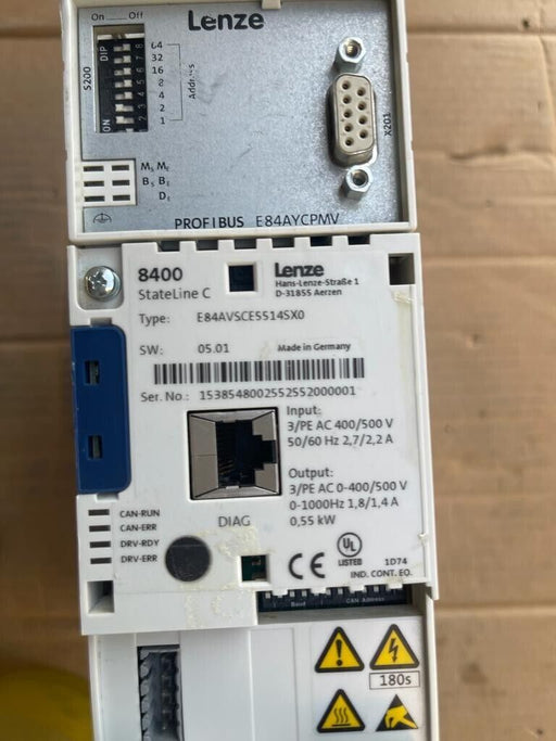 Lenze, E84AVSCE5514SX0, 8400 StateLine C, Inverter Drive 0,55 kW