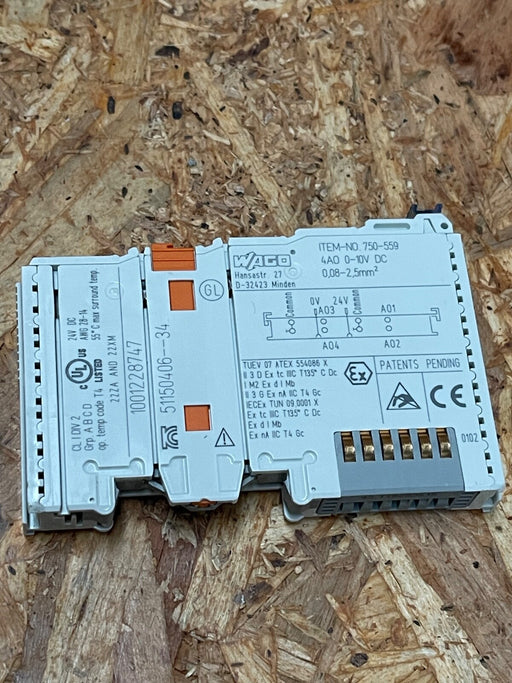 WAGO - 750-559 - 4-Channel Analog Output Module, 0–10 V DC, 12-bit, IP20