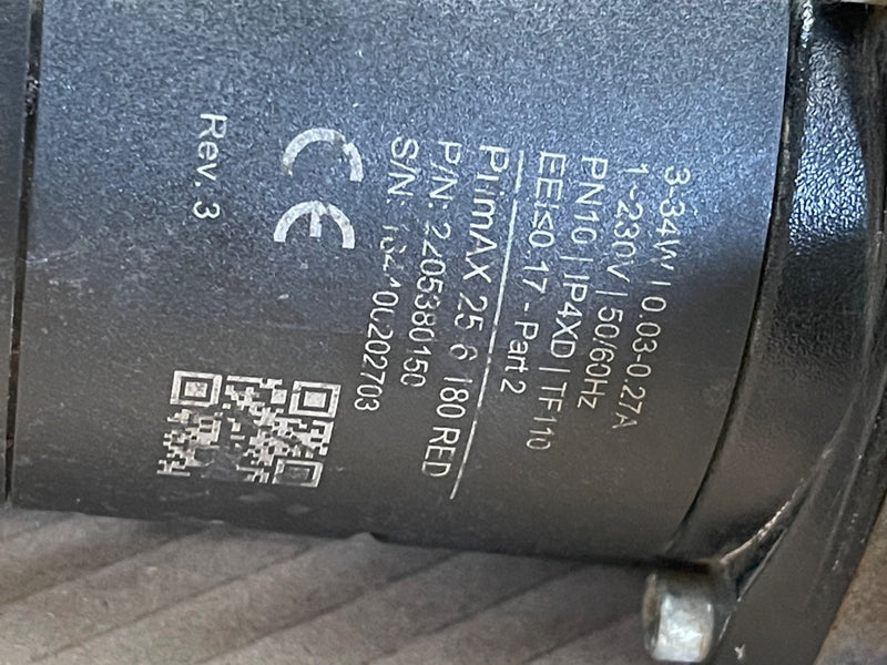 Biral PrimAX 25‑6 180 RED Circulation Pump – Heating Circulation Pump 230 V DN25