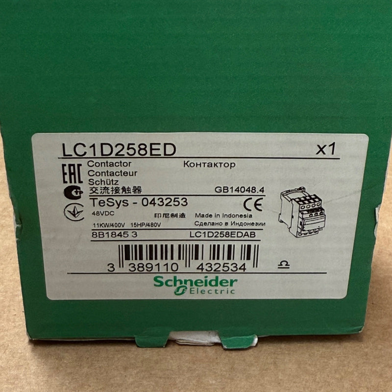 Schneider Electric – LC1D258ED – TeSys D 4‑Pole 40 A Contactor, 48 V DC Coil