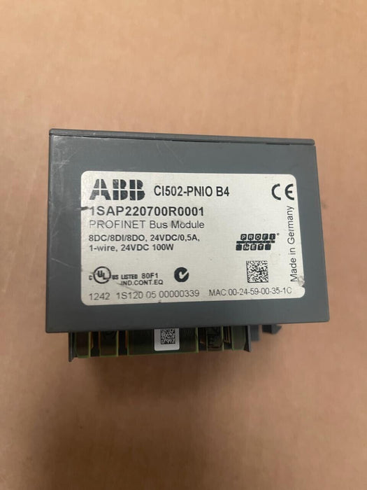ABB - CI502-PNIO B4 - 1SAP220700R0001 - PROFINET Bus Module 8DC/8D1/8DO