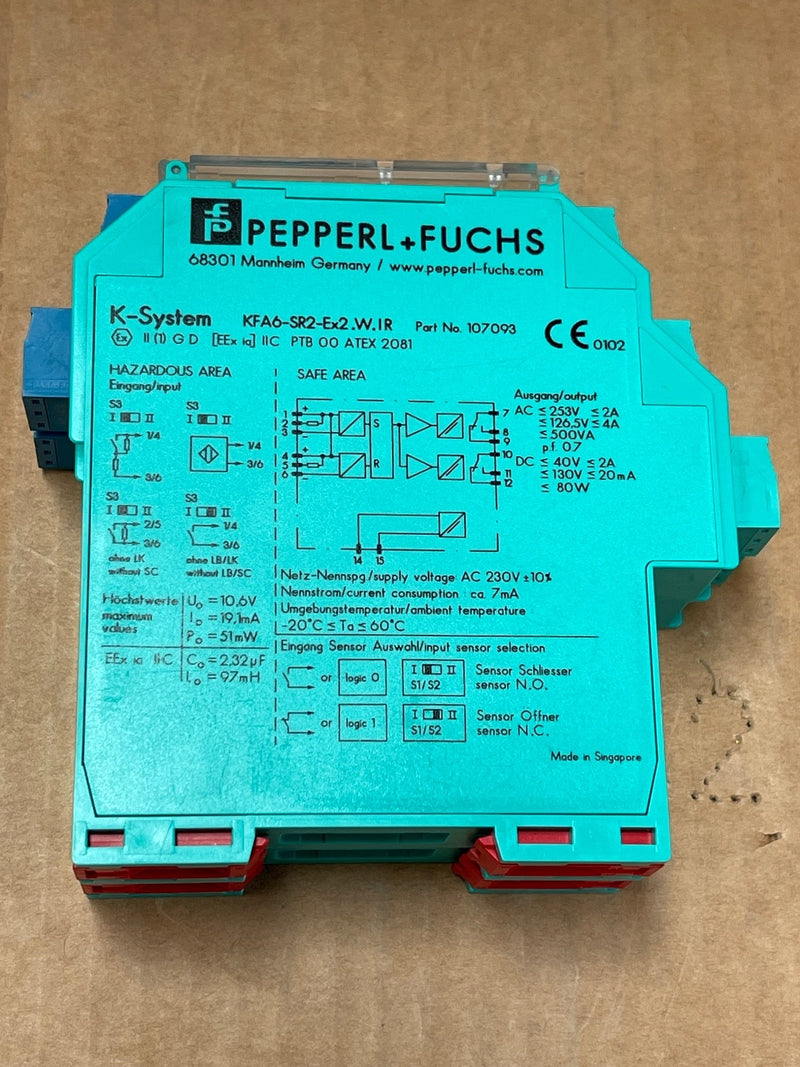 Pepperl+Fuchs – KFA6‑SR2‑Ex2.W.IR (107093) – 2‑Channel Isolated Switch Amplifier