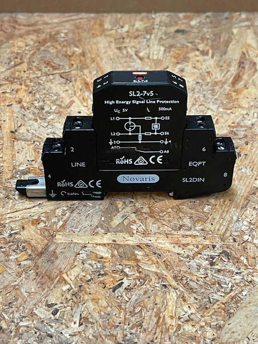 Novaris – SL2‑7V5 – High‑Energy Signal‑Line Surge Protector, 7 VDC Clamp
