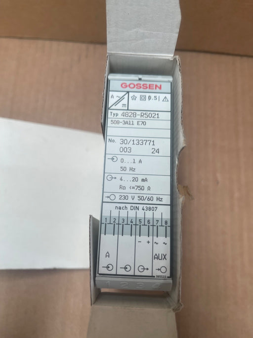 Gossen – 4828-R5021 – AC Current Transducer 0–1 A / 4–20 mA Output (230 V AC)