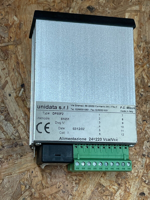 Unidata S.r.l. – DF60F2 – Digital Panel Process Indicator, 4-Digit Display