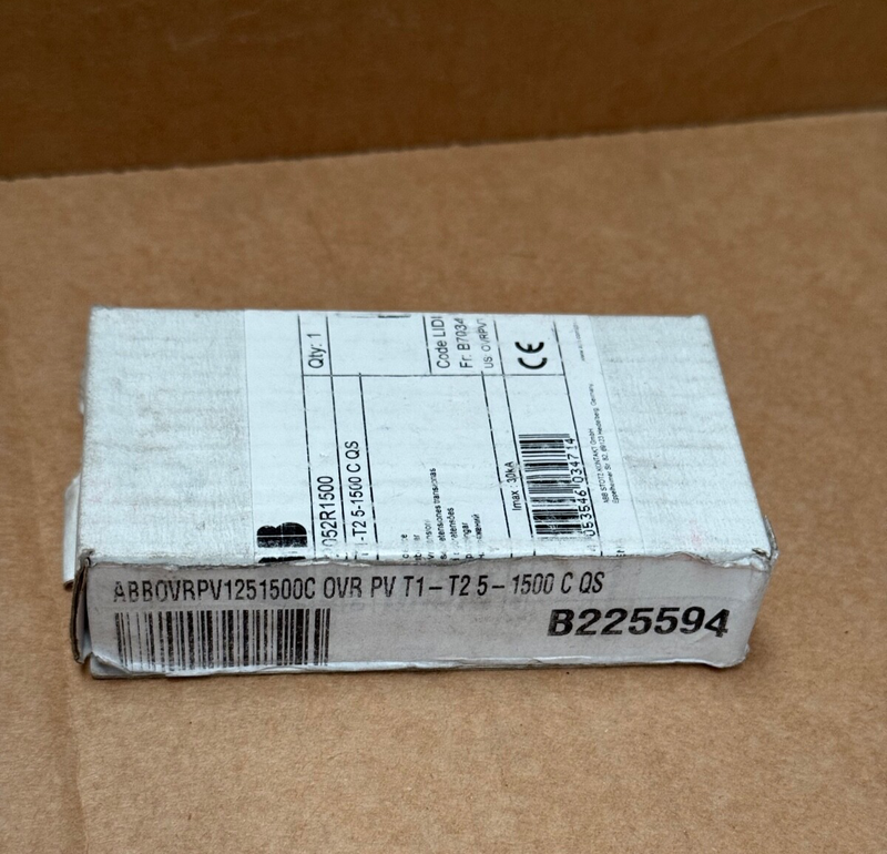 ABB – OVR PV T1‑T2 5‑1500 C QS (2CTB812052R1500) – 1+N DC Surge Arrester, 1500 V
