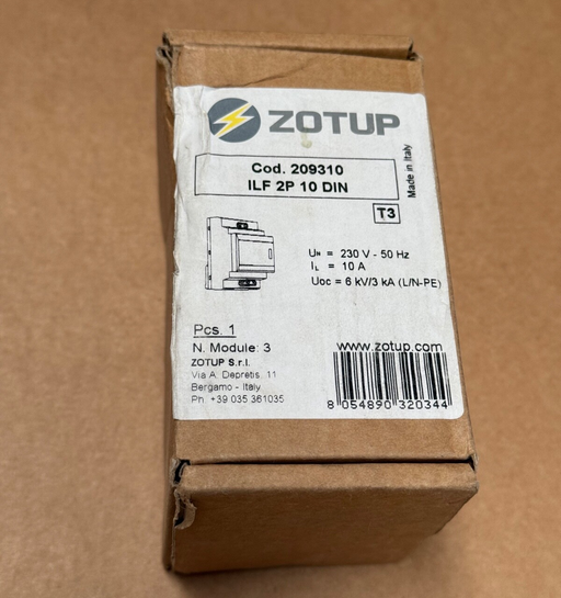 Zotup – ILF 2P 10 DIN – 2‑Pole Surge Protector with Mains Filter, 10 A, 230 VAC