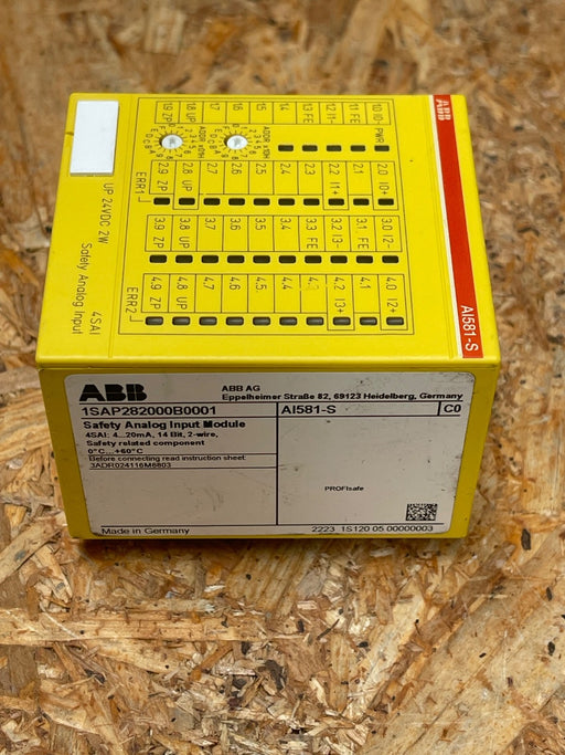 ABB – AI581‑S – Safety Analog Input Module, 4 × 4–20 mA Channels, SIL 2/3, 24VDC