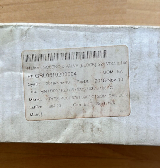 4D01 3751 0902 C1GOM DENISON Solenoid Valve GRL0510200004, D1VW020DNGW91