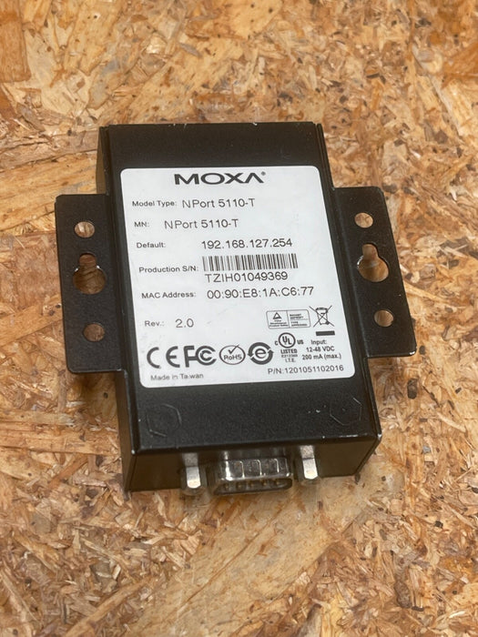 Moxa NPort 5110‑T – 1‑Port RS‑232 Serial‑to‑Ethernet Device Server, 12–48 V DC