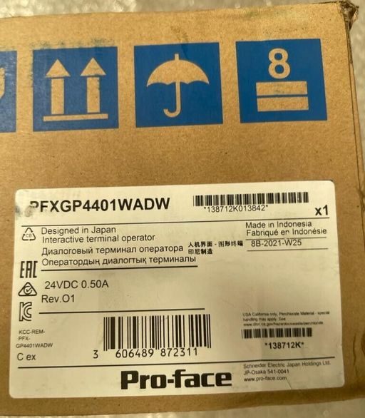 Pro-face, PFXGP4401WADW, Interactive terminal OPERATOR 24VDC 0.50A Rev.O1