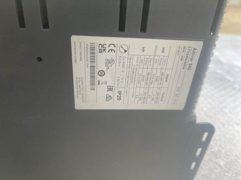 Schneider Electric, ATV340U40N4E, AC speed drive 4kW - 5HP - 380-480VAC Altivar
