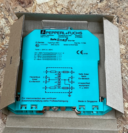 Pepperl+Fuchs - Z961 (71795) - 2-Channel Zener Barrier, DIN Rail Mount, 8.7 V