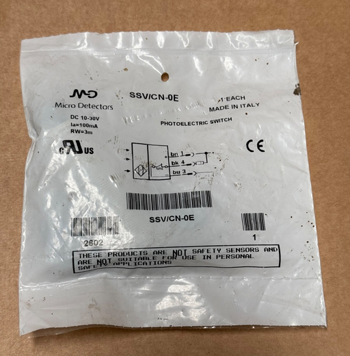 Micro Detectors – SSV/CN‑0E – M18 Through‑Beam Photoelectric Receiver